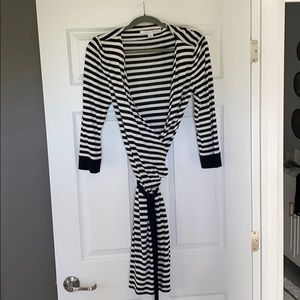 DVF black and white dress